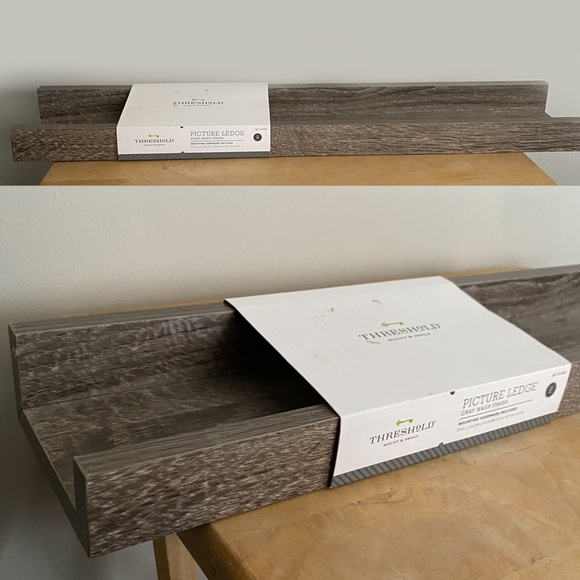 Threshold Picture Ledge Shelf Gray Wash 23” Long NEW - Picture 3 of 10